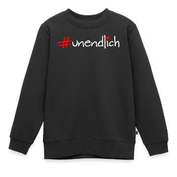 infinite - Kids Premium Organic Sweatshirt - black - Front - AI Model Kid Female (0cm)