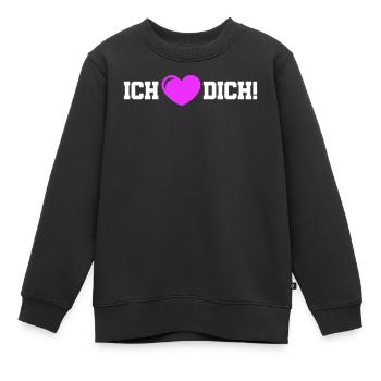 Je t’aime, mon cœur - Sweat Premium enfant bio - noir - Devant - AI Model Kid Female (0cm)