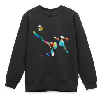 Soccer ,Joueur de soccer, Soccer féminin,graffiti - Sweat Premium enfant bio - noir - Devant - AI Model Kid Female (0cm)