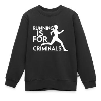 La course à pied est pour les criminels 4 - Sweat Premium enfant bio - noir - Devant - AI Model Kid Female (0cm)