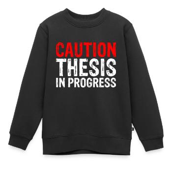 Caution Thèse en cours 3 - Sweat Premium enfant bio - noir - Devant - AI Model Kid Female (0cm)