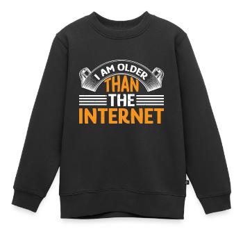 Je suis plus vieux qu’Internet 7 - Sweat Premium enfant bio - noir - Devant - AI Model Kid Female (0cm)