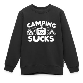 Camping Sucks 12 - Kinder Premium Organic Sweatshirt - Schwarz - Vorne - AI Model Kid Female (0cm)