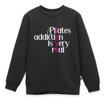 PiLates AddictiOn est très REal 2 - Sweat Premium enfant bio - noir - Devant - AI Model Kid Female (0cm)