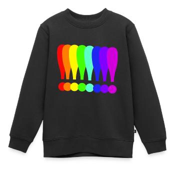 Exclamation Mark Colorful Gift Idea Rainbow Colors - Kids Premium Organic Sweatshirt - black - Front - AI Model Kid Female (0cm)