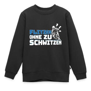 E-Bike Elektrofahrrad Flitzen ohne zu schwitzen - Kinder Premium Organic Sweatshirt - Schwarz - Vorne - AI Model Kid Female (0cm)