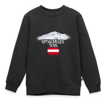 Kitzbüheler Horn,berg,berge,österreicht,skigebiet - Kinder Premium Organic Sweatshirt - Schwarz - Vorne - AI Model Kid Female (0cm)