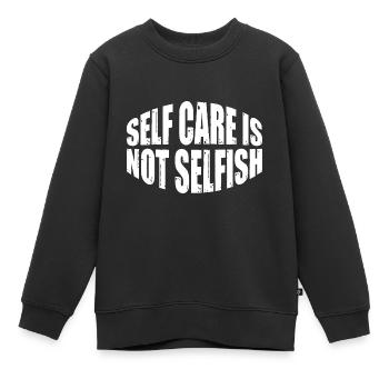 Prendre soin de soi n’est pas égoïste 7 - Sweat Premium enfant bio - noir - Devant - AI Model Kid Female (0cm)
