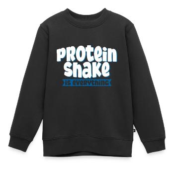 Protein Shake Est Tout 4 - Sweat Premium enfant bio - noir - Devant - AI Model Kid Female (0cm)