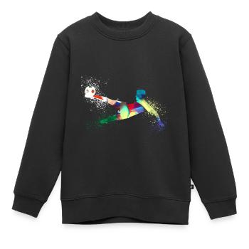 Soccer ,Soccer Soccer, Soccer masculin,graffiti - Sweat Premium enfant bio - noir - Devant - AI Model Kid Female (0cm)