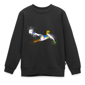 Soccer ,Soccer Soccer, Soccer masculin,graffiti - Sweat Premium enfant bio - noir - Devant - AI Model Kid Female (0cm)