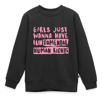 Girls just wanna have fundamental rights - Kinder Premium Organic Sweatshirt - Schwarz - Vorne - AI Model Kid Female (0cm)