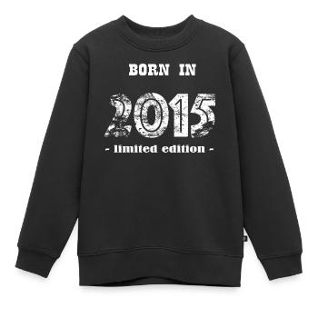NÉ EN 2015 - édition limitée - Sweat Premium enfant bio - noir - Devant - AI Model Kid Female (0cm)