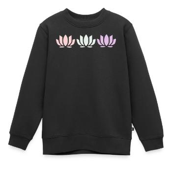 Fleurs de lotus, fleurs de lotus, yoga de la fleur en fleurs pastel - Sweat Premium enfant bio - noir - Devant - AI Model Kid Female (0cm)