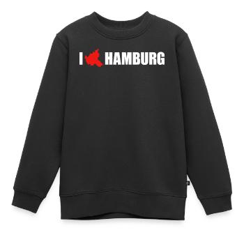 I love Hamburg - Kinder Premium Organic Sweatshirt - Schwarz - Vorne - AI Model Kid Female (0cm)