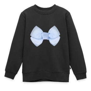 Boucle bleu - Sweat Premium enfant bio - noir - Devant - AI Model Kid Female (0cm)