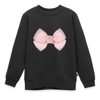 Schleife Rosa - Kinder Premium Organic Sweatshirt - Schwarz - Vorne - AI Model Kid Female (0cm)