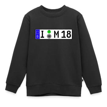 I'm 18 - endlich Achtzehn/volljährig/erwachsen - Kinder Premium Organic Sweatshirt - Schwarz - Vorne - AI Model Kid Female (0cm)