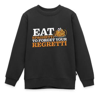 Eat Spaghetti To Forgetti Your Regretti 10 - Kinder Premium Organic Sweatshirt - Schwarz - Vorne - AI Model Kid Female (0cm)