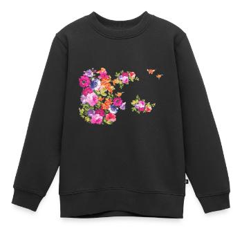 fleurs,fleur,printemps,fleurs - Sweat Premium enfant bio - noir - Devant - AI Model Kid Female (0cm)