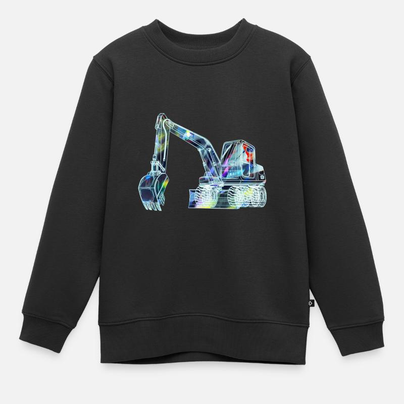 bagger,baggerfahren,baggerfahren,graffiti,bunt - Kinder Premium Organic Sweatshirt - Schwarz