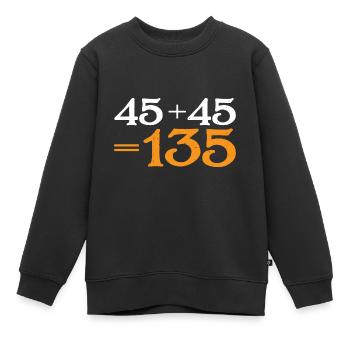 45 + 45 = 135 34 - Kinder Premium Organic Sweatshirt - Schwarz - Vorne - AI Model Kid Female (0cm)