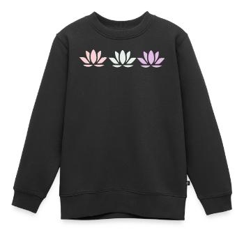 Fleur de lotus Fleur de lotus Fleur de lotus Fleur de violette Fleur de yoga - Sweat Premium enfant bio - noir - Devant - AI Model Kid Female (0cm)