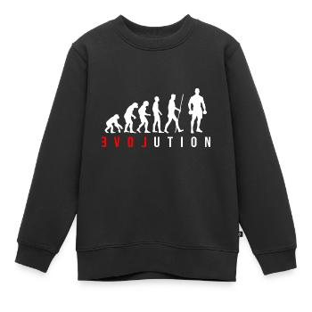 Evolution Haltère haltère Haltère Body Building Cadeau - Sweat Premium enfant bio - noir - Devant - AI Model Kid Female (0cm)