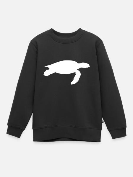 Turtle Silhouette Turtles - Kids Premium Organic Sweatshirt - black