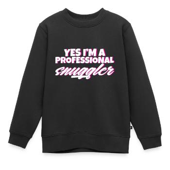 Yes, I'm A Professional Snuggler 4 - Kinder Premium Organic Sweatshirt - Schwarz - Vorne - AI Model Kid Female (0cm)