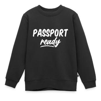 Passport Ready - Kinder Premium Organic Sweatshirt - Schwarz - Vorne - AI Model Kid Female (0cm)