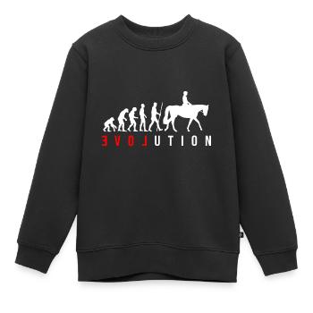 Dressage Evolution amour pour le cheval - Sweat Premium enfant bio - noir - Devant - AI Model Kid Female (0cm)