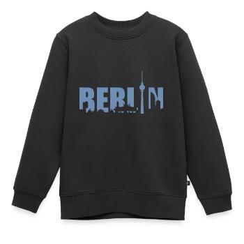 Berliner Skyline Design Silhouette Fernsehturm - Kinder Premium Organic Sweatshirt - Schwarz - Vorne - AI Model Kid Female (0cm)