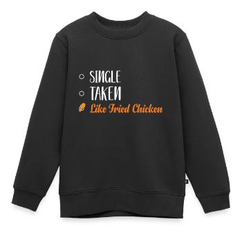 Glück Brathähnchen Foodaholic Fast Food Geschenke - Kinder Premium Organic Sweatshirt - Schwarz - Vorne - AI Model Kid Female (0cm)