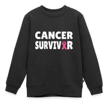 Breast Cancer: Cancer Survivor - Kinder Premium Organic Sweatshirt - Schwarz - Vorne - AI Model Kid Female (0cm)