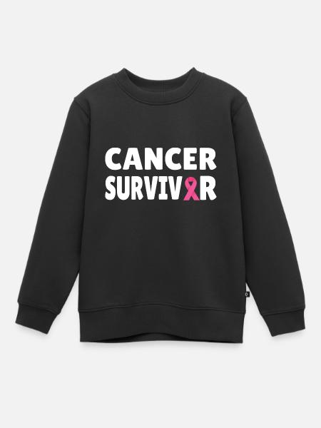 Breast Cancer: Cancer Survivor - Kinder Premium Organic Sweatshirt - Schwarz