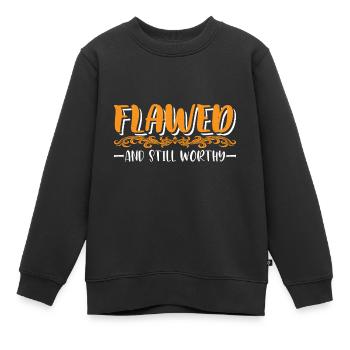 Flawed And Still Worthy 7 - Kinder Premium Organic Sweatshirt - Schwarz - Vorne - AI Model Kid Female (0cm)