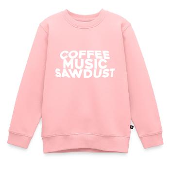 Café, Musique, Sciure de bois - Sweat Premium enfant bio - rose - Devant - AI Model Kid Female (0cm)