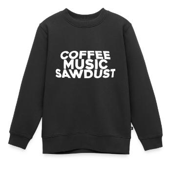 Coffee Music Sawdust - Kinder Premium Organic Sweatshirt - Schwarz - Vorne - AI Model Kid Female (0cm)