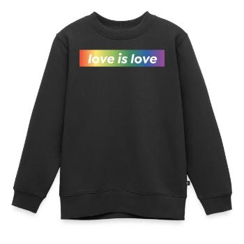 LOVE IS LOVE - Sweat Premium enfant bio - noir - Devant - AI Model Kid Female (0cm)