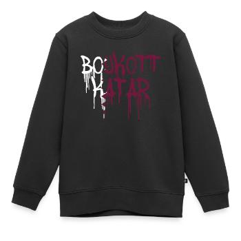 Boycott Qatar,Qatar,Drapeau, Coupe du Monde,Graffiti - Sweat Premium enfant bio - noir - Devant - AI Model Kid Female (0cm)