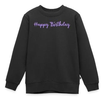 HAPPY BIRTHDAY - Sweat Premium enfant bio - noir - Devant - AI Model Kid Female (0cm)