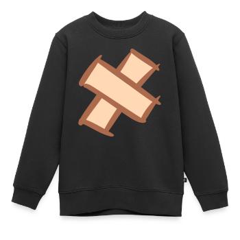Pflasterkreuz. Croix de trottoir. Pansements pour plaies. - Sweat Premium enfant bio - noir - Devant - AI Model Kid Female (0cm)