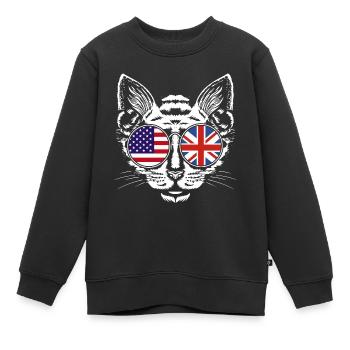 Angleterre Anglais - Sweat Premium enfant bio - noir - Devant - AI Model Kid Female (0cm)