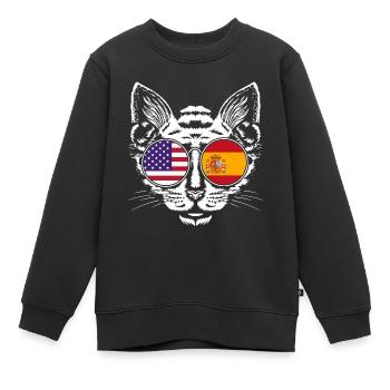 Spanisch - Kinder Premium Organic Sweatshirt - Schwarz - Vorne - AI Model Kid Female (0cm)