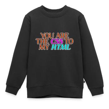 Vous êtes le CSS à mon HTML 2 - Sweat Premium enfant bio - noir - Devant - AI Model Kid Female (0cm)