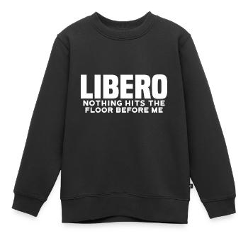 Libéro, rien ne touche le sol avant moi 8 - Sweat Premium enfant bio - noir - Devant - AI Model Kid Female (0cm)