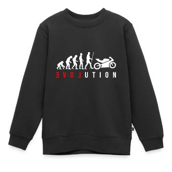 L’évolution de l’humanité est la moto - Sweat Premium enfant bio - noir - Devant - AI Model Kid Female (0cm)