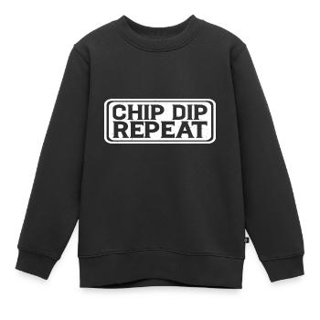 Chip Dip Répéter 10 - Sweat Premium enfant bio - noir - Devant - AI Model Kid Female (0cm)