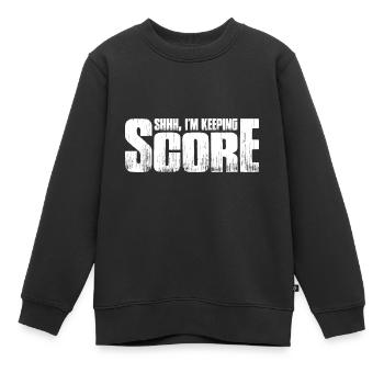 Chut, je garde le score 23 - Sweat Premium enfant bio - noir - Devant - AI Model Kid Female (0cm)